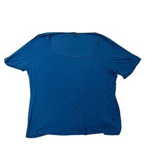 Universal Standard Ribbed Square Neck Short Sleeve T-Shirt Blue size 3XL, 34-36